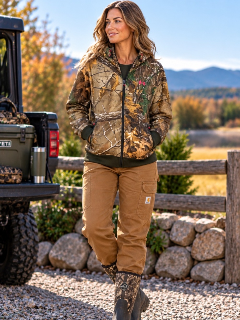 Under Armour Realtree Xtra Camo Full Zip Hoodie Women's Small Fleece Lined